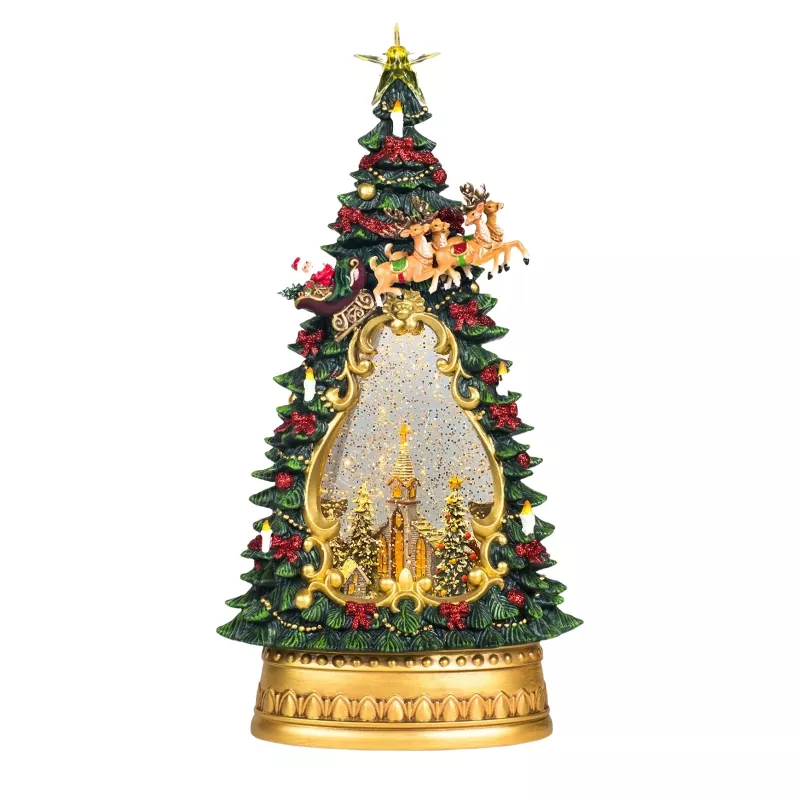 Snow Globe Juletre Statue Lanterne